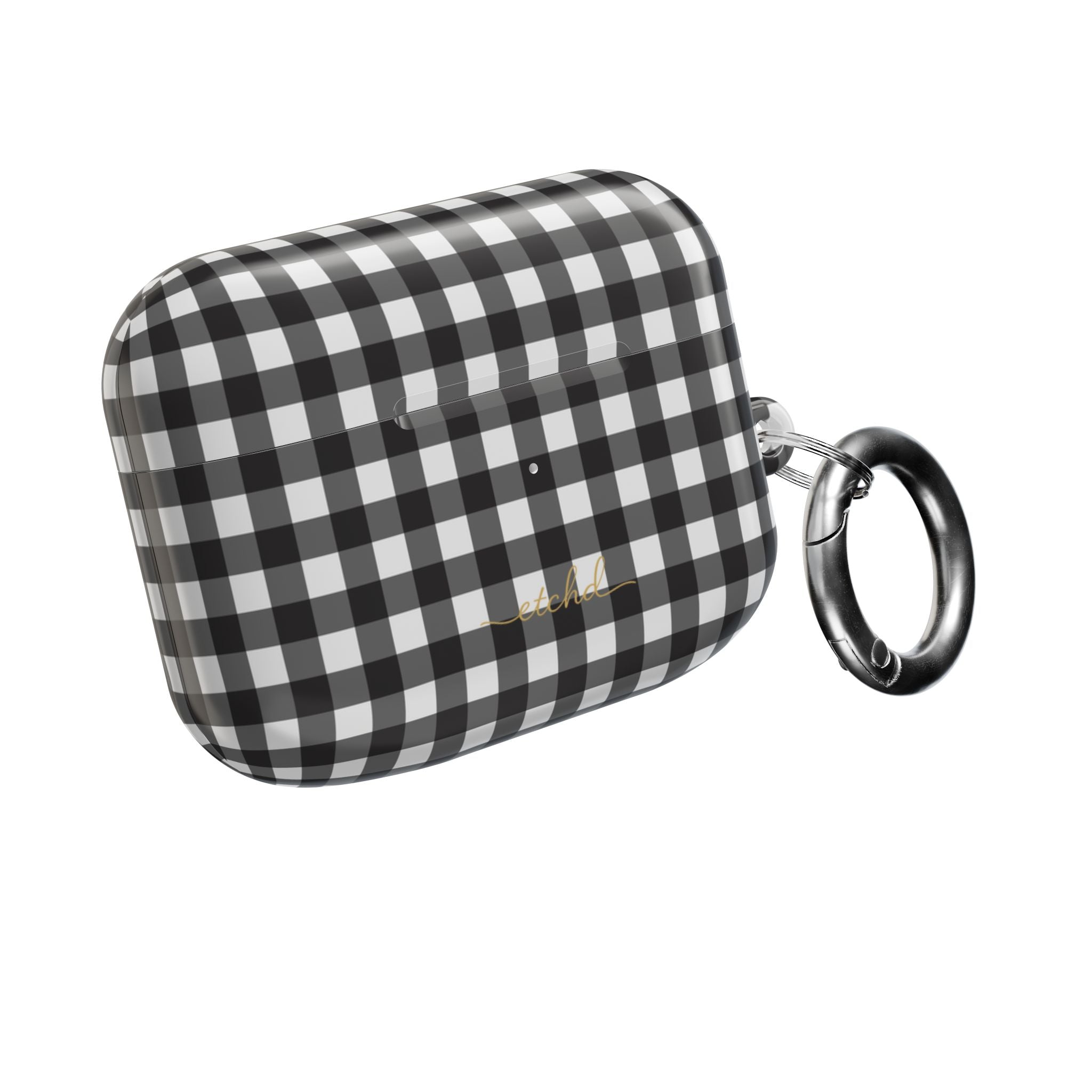 Black & White Gingham AirPod Case by etchd, view 8