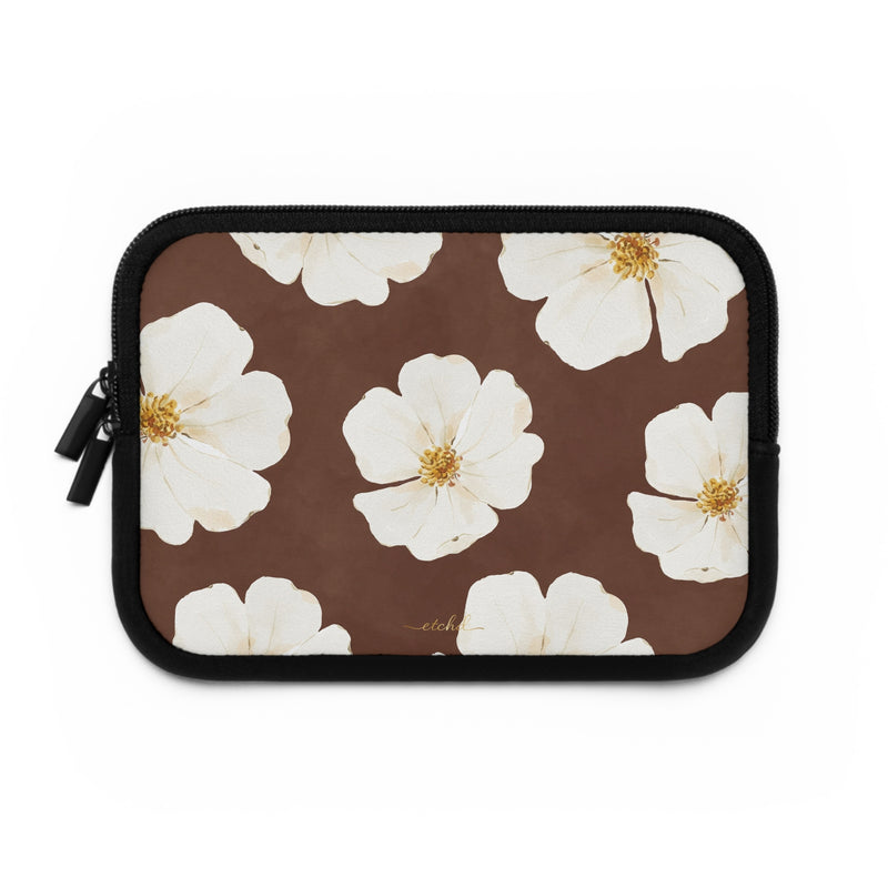Mocha Blossom Laptop Sleeve by etchd, view 2