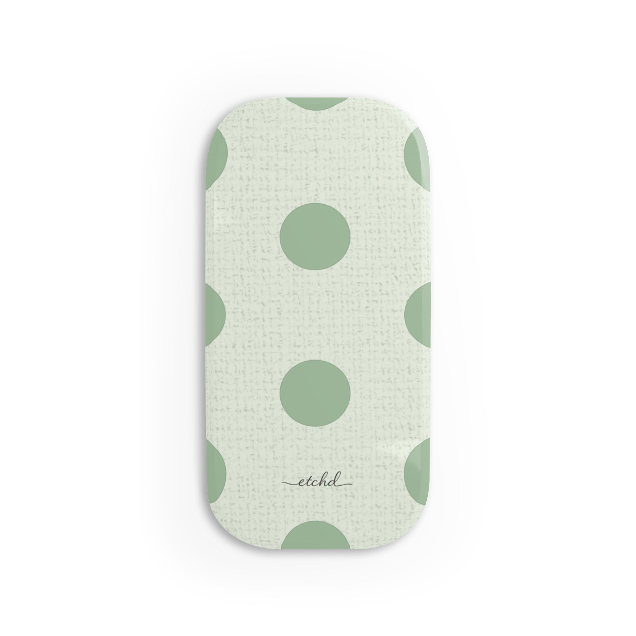 Sage Polka Dot Click-On Phone Grip by etchd