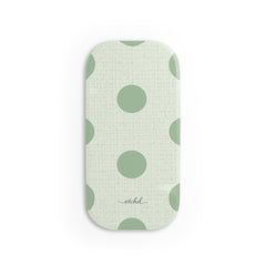 Sage Polka Dot Click-On Phone Grip by etchd