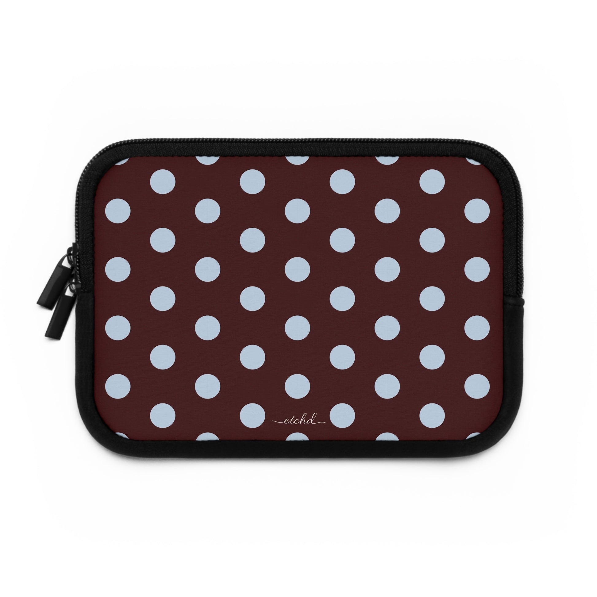 Cherry & Blue Polka Dot Laptop Sleeve by etchd, view 2