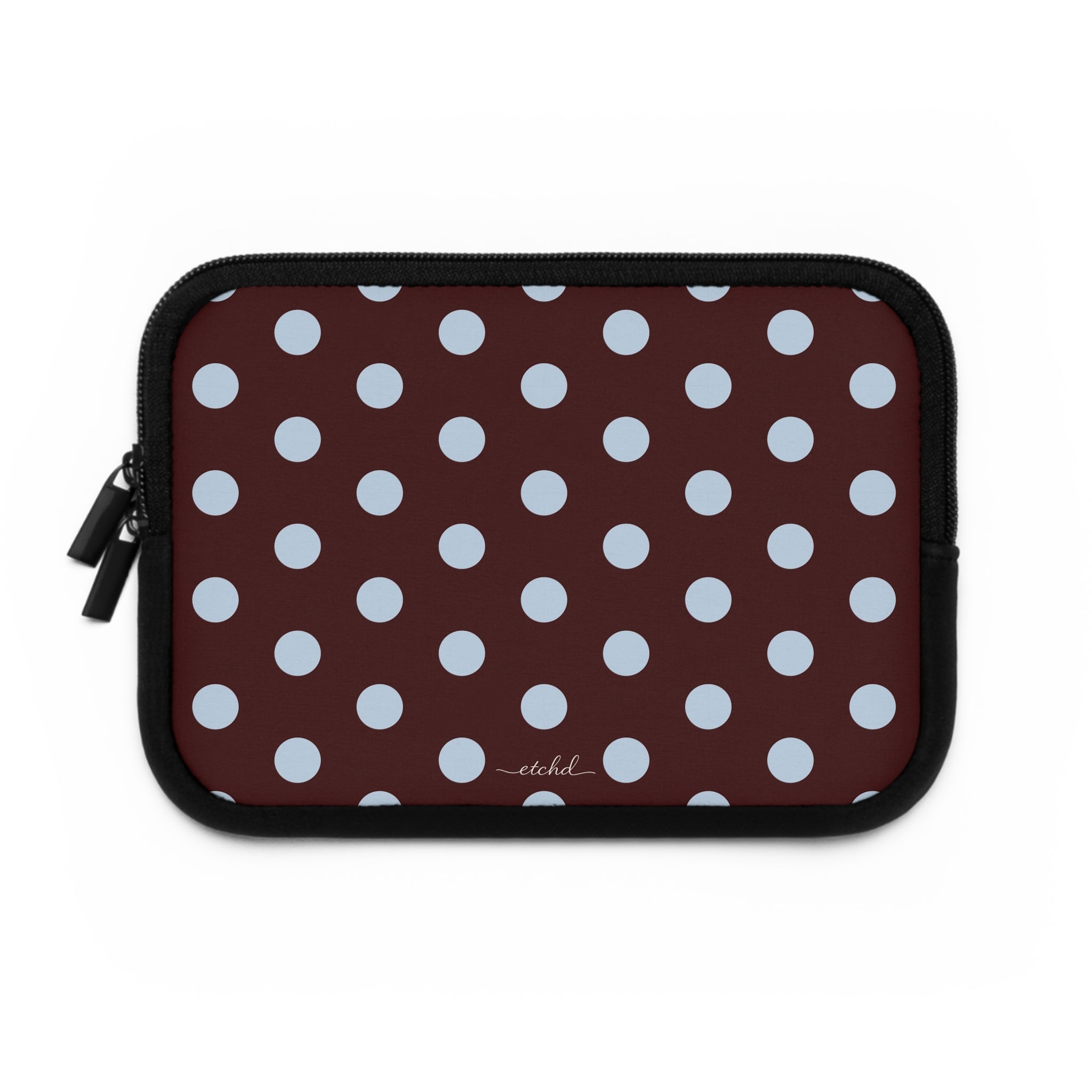 Cherry & Blue Polka Dot Laptop Sleeve by etchd, view 2