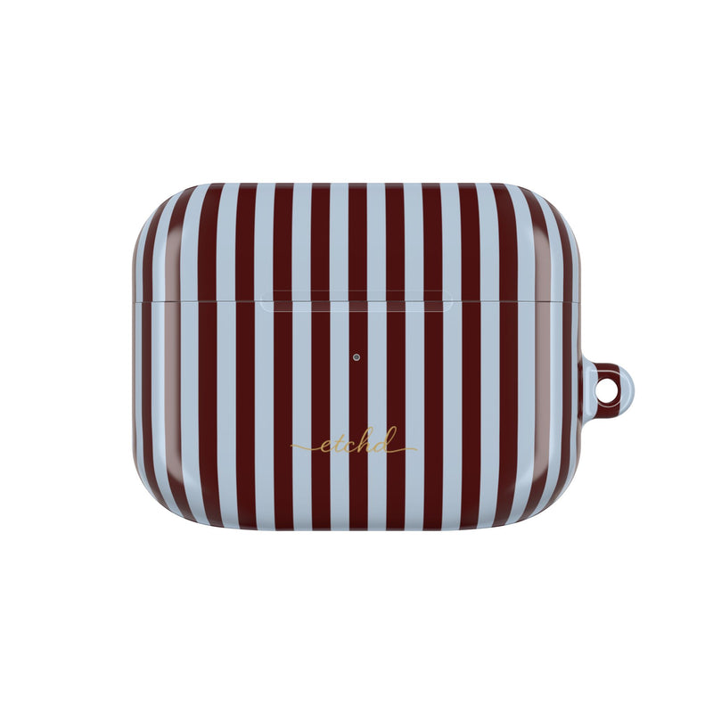 Blue & Cherry Striped AirPod Case by etchd