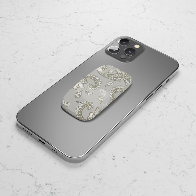 Beige Paisley Click-On Phone Grip by etchd, view 5