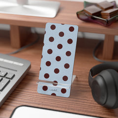 Blue & Cherry Polka Dot Phone Stand by etchd, view 3