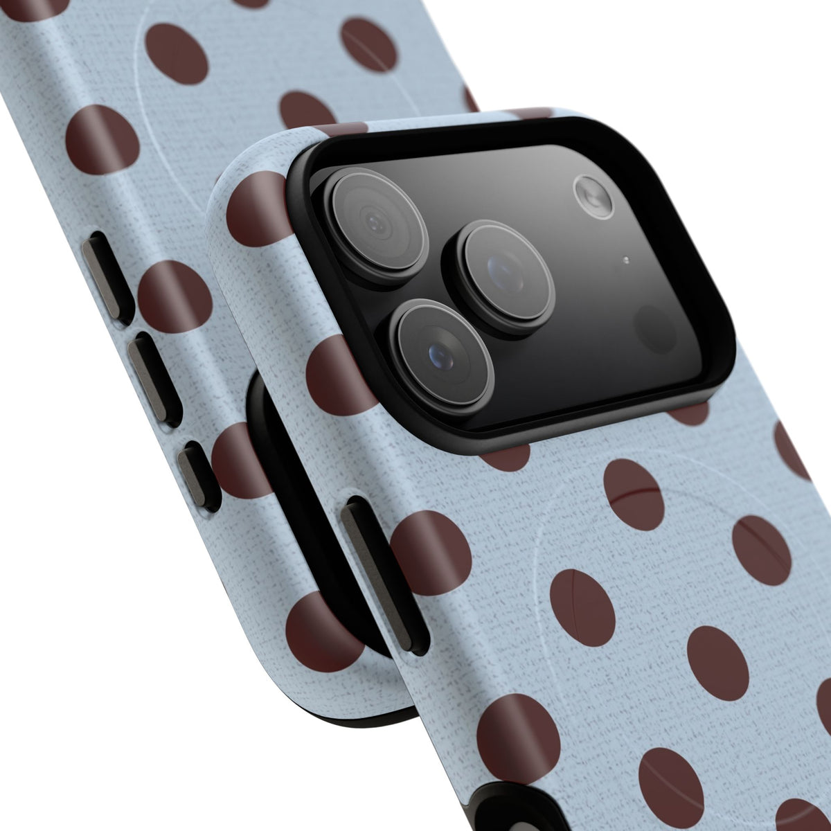Blue & Cherry Polka Dot Magnetic Phone Case by etchd, view 100