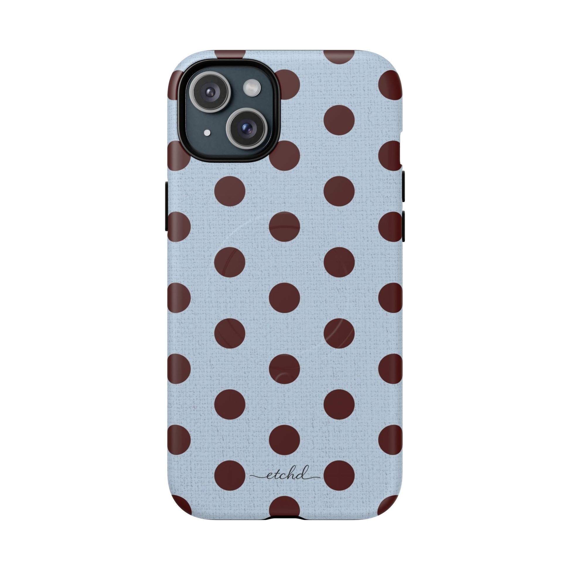Blue & Cherry Polka Dot Magnetic Phone Case by etchd, view 7