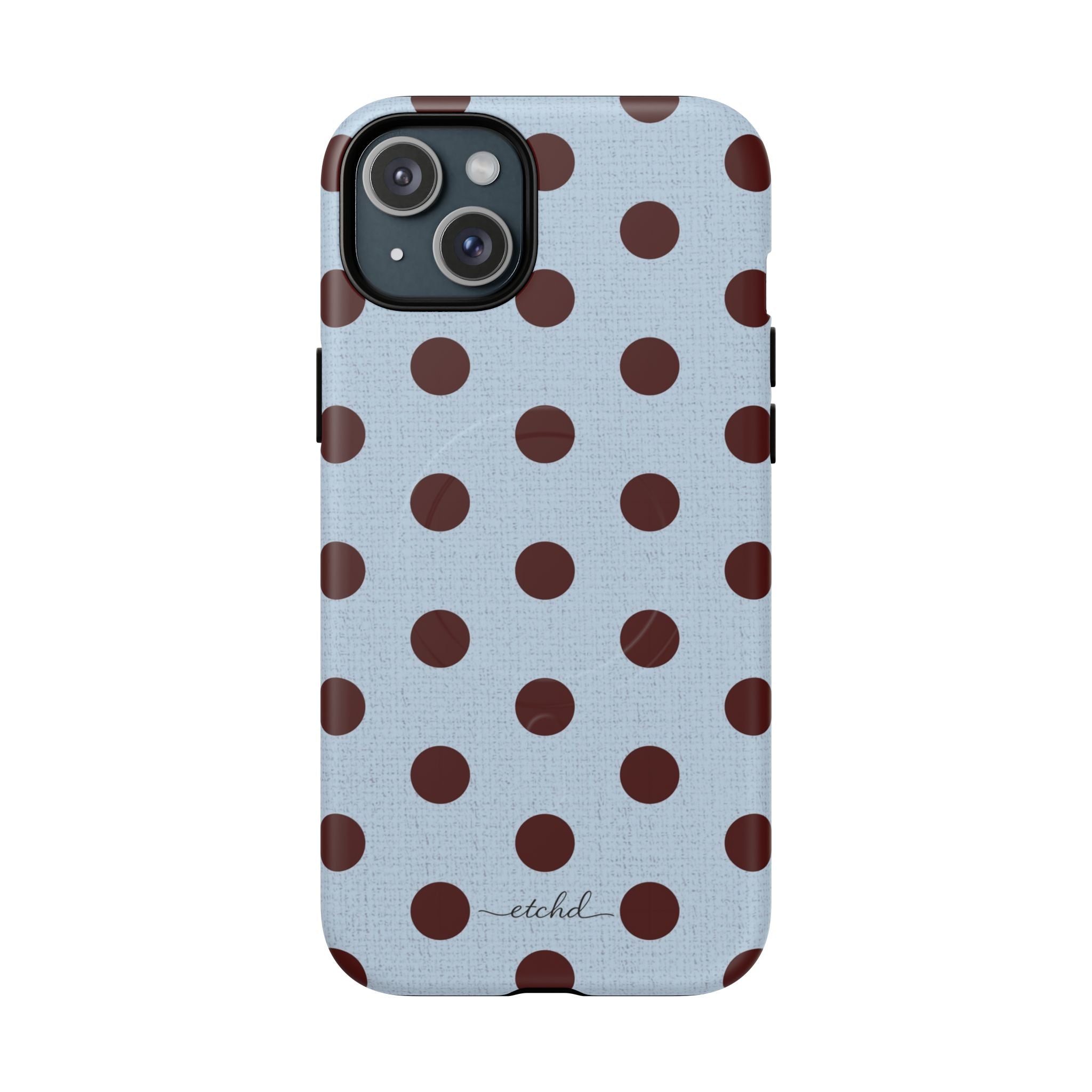 Blue & Cherry Polka Dot Magnetic Phone Case by etchd, view 7