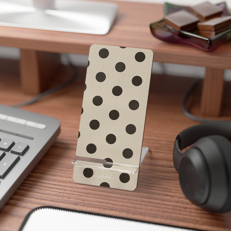 Brown Polka Dot Handyständer-zoom-