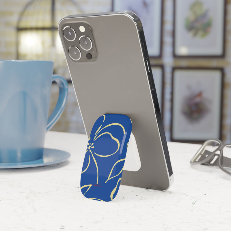 Cobalt & Butter Floral Click-On Phone Grip by etchd, view 3