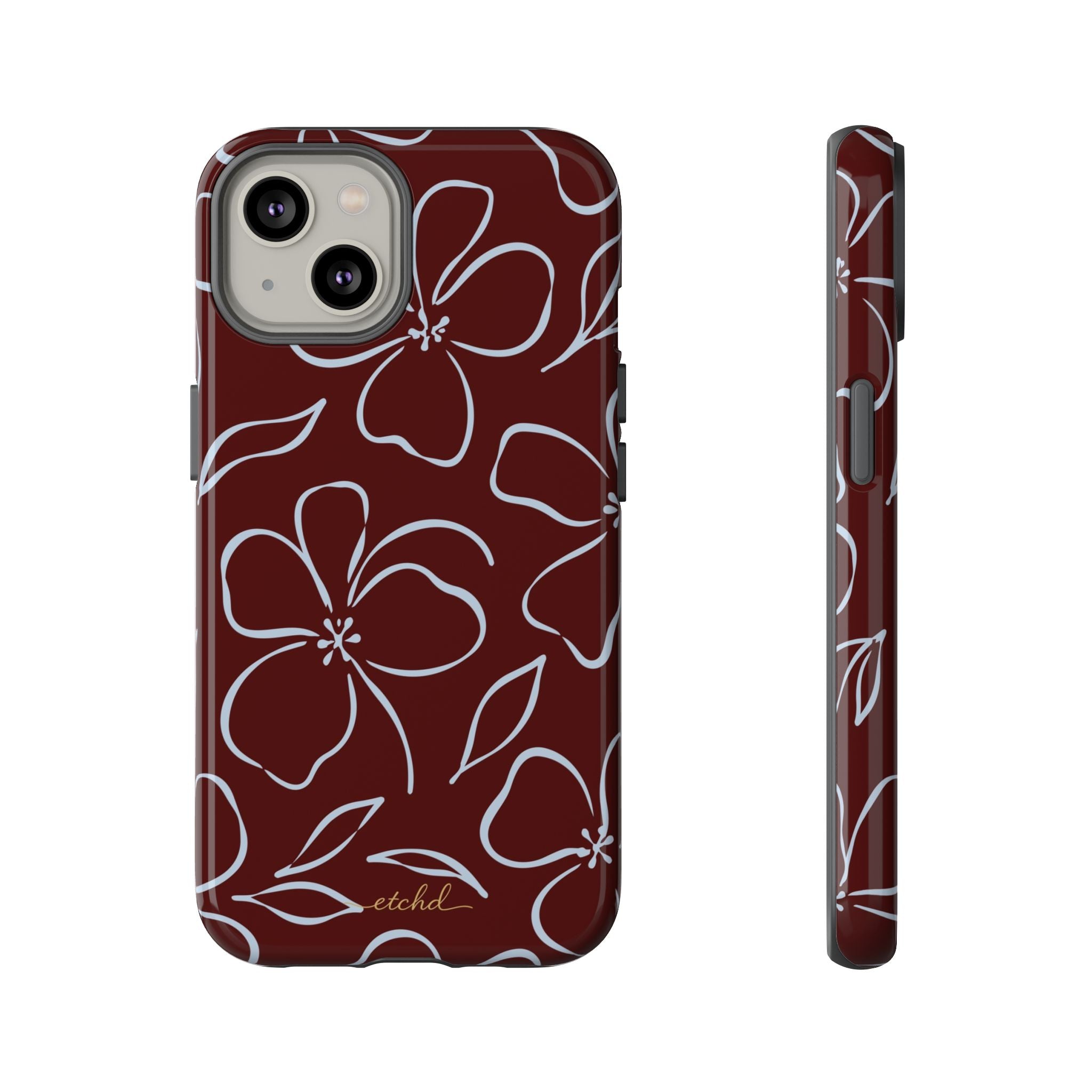 Blue & Cherry Floral Funda para móvil de etchd, vista 2