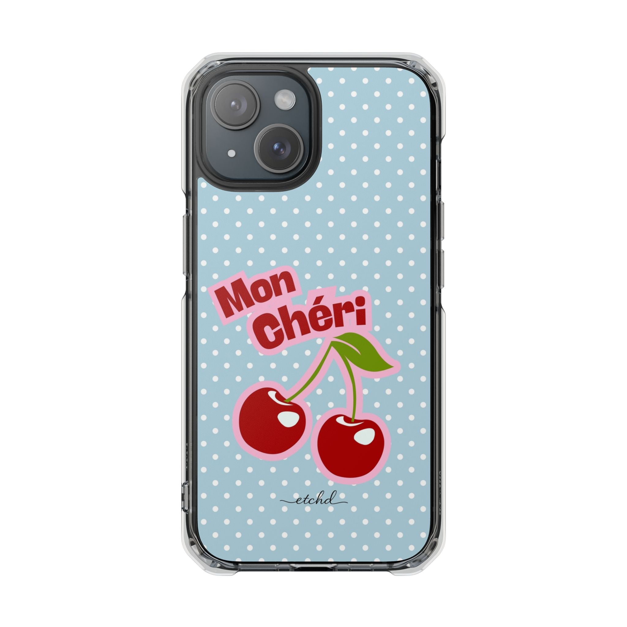Mon Chéri Clear Magnetic Phone Case by etchd, view 2