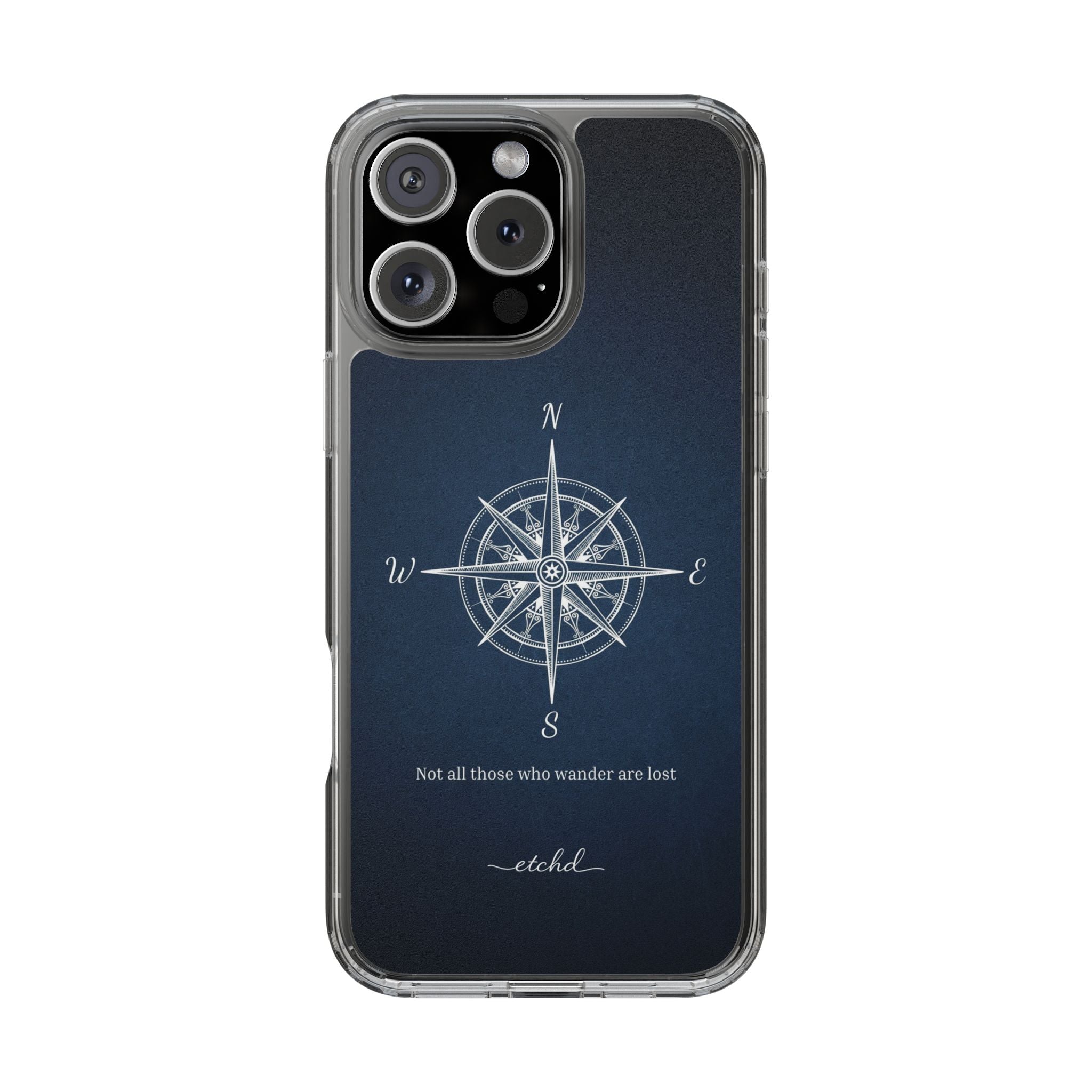 Compass Clear Phone Case – designer phone case by etchd