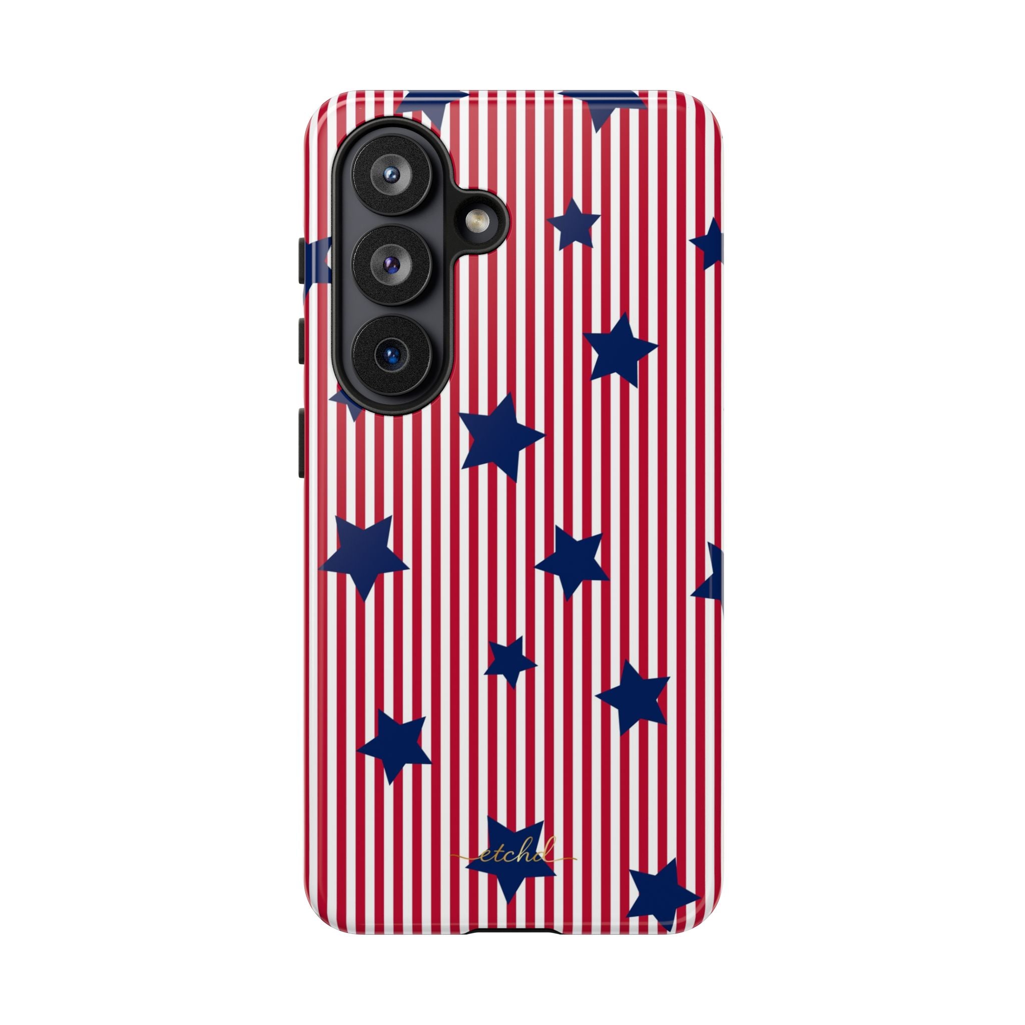 Red Stripes & Blue Stars Phone Case by etchd, view 61