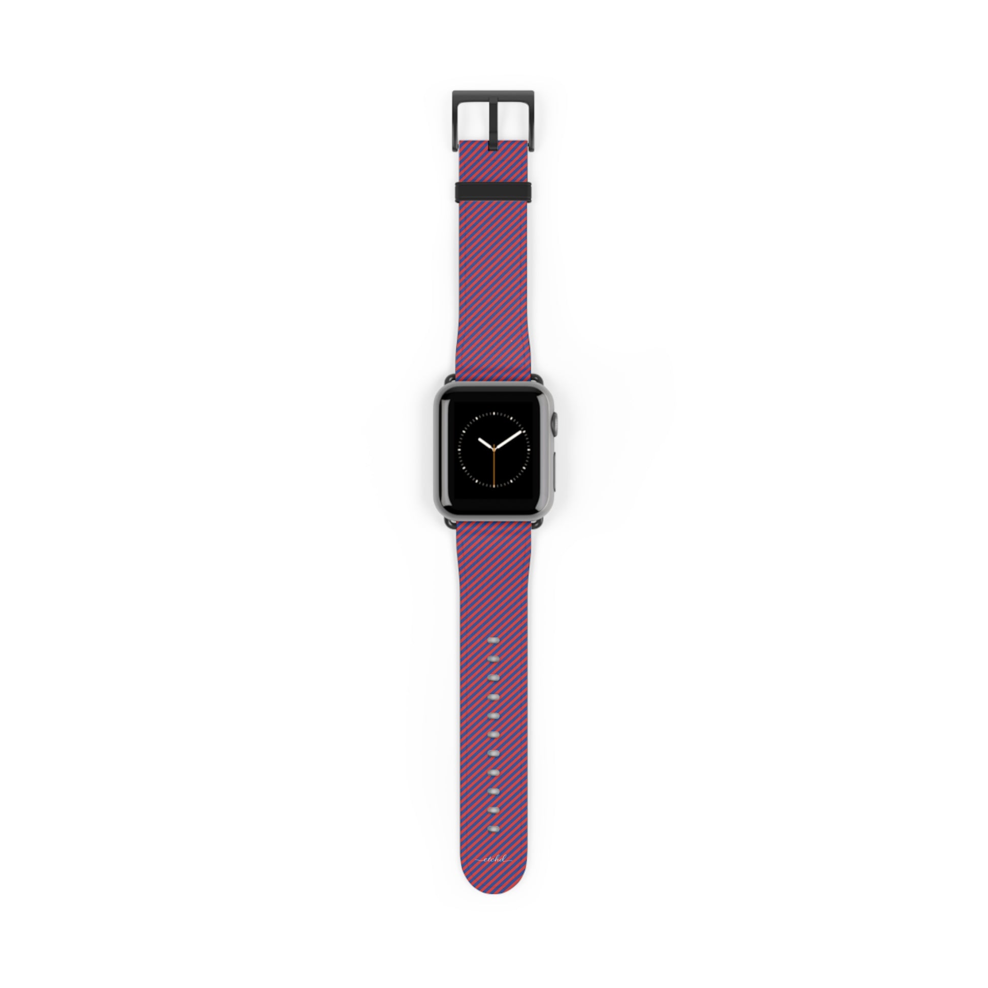 Cobalt And Poppy Diagonal Smartwatch Strap by etchd