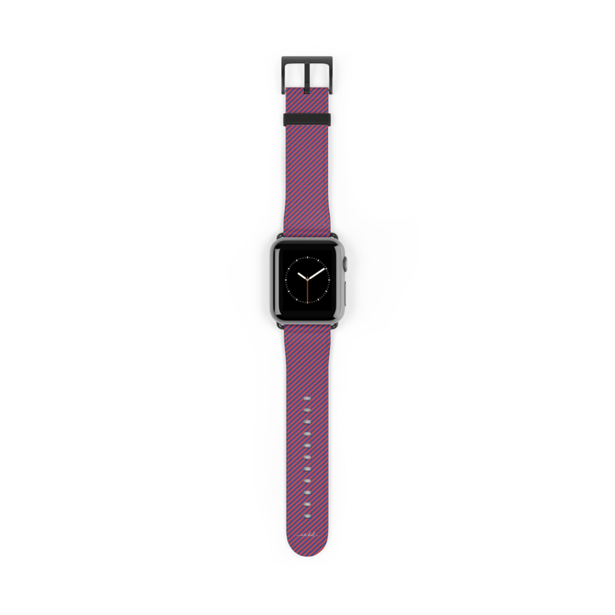 Cobalt And Poppy Diagonal Smartwatch Strap by etchd