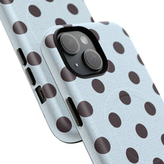 Plum And Blue Polka Dot Magnetic Phone Case by etchd, view 7