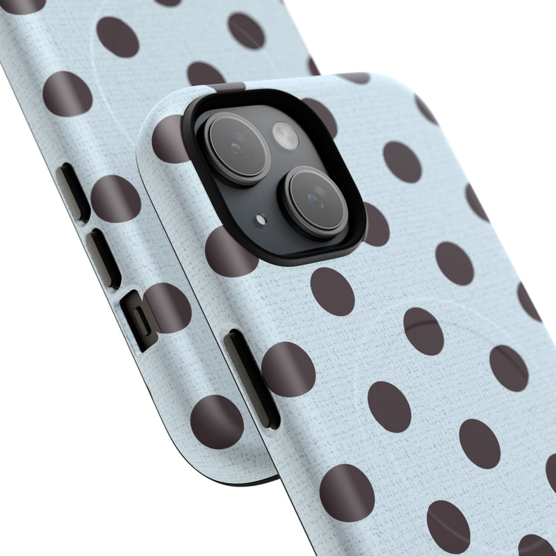 Plum And Blue Polka Dot Magnetic Phone Case-zoom-