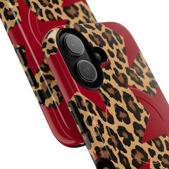 Leopard & Red Stars Magnetic Phone Case by etchd, view 87