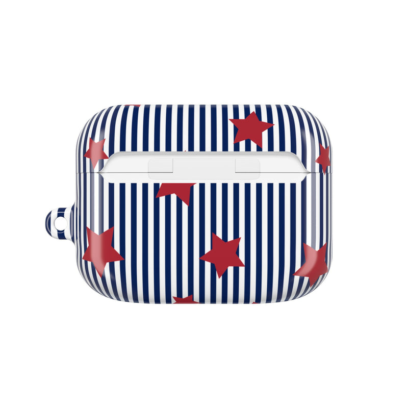 Blue Stripes & Red Stars AirPod Case by etchd, view 7