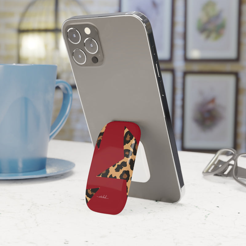 Red & Leopard Stars Click-On Phone Grip-zoom-