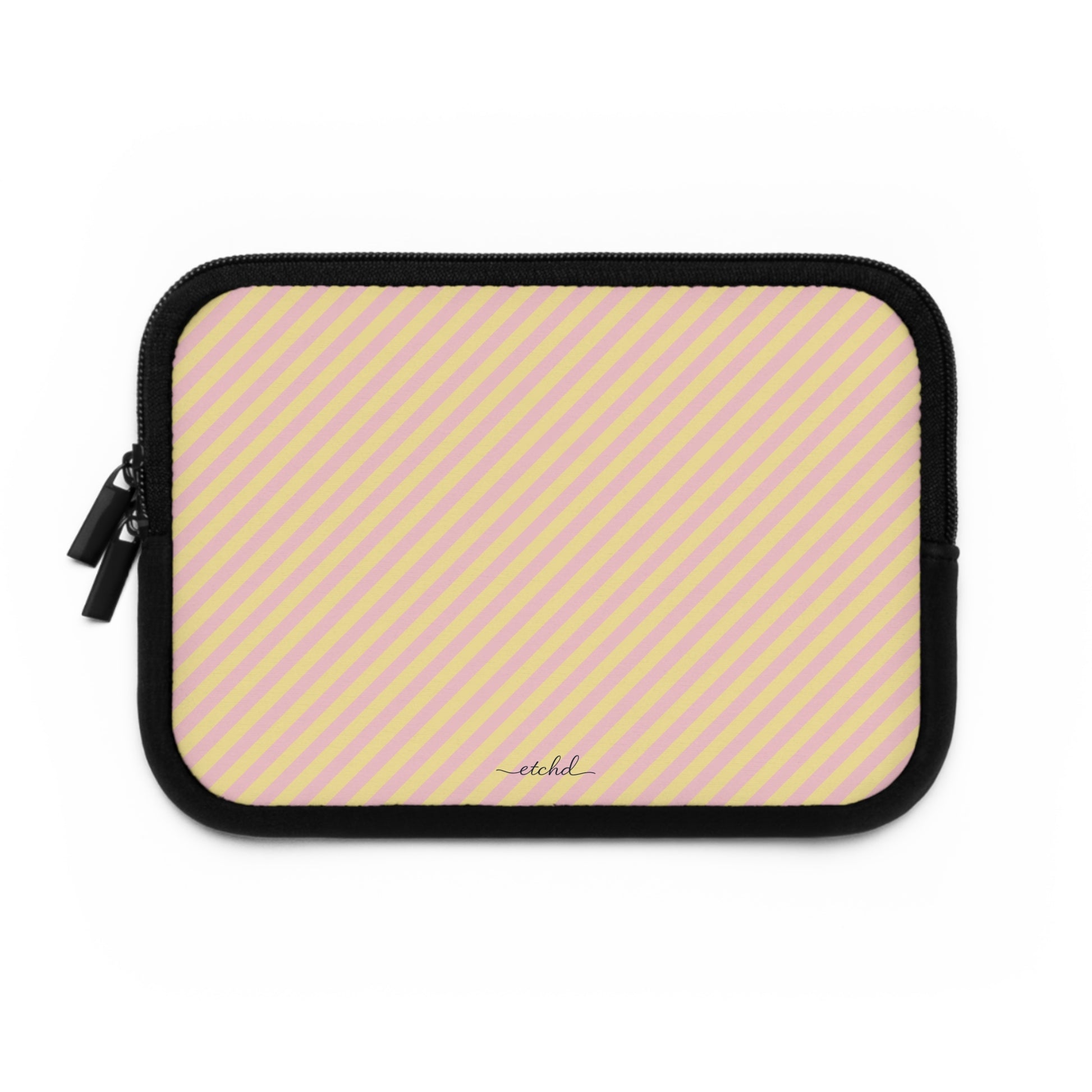 Pink And Butter Diagonal Laptop Sleeve by etchd, view 2