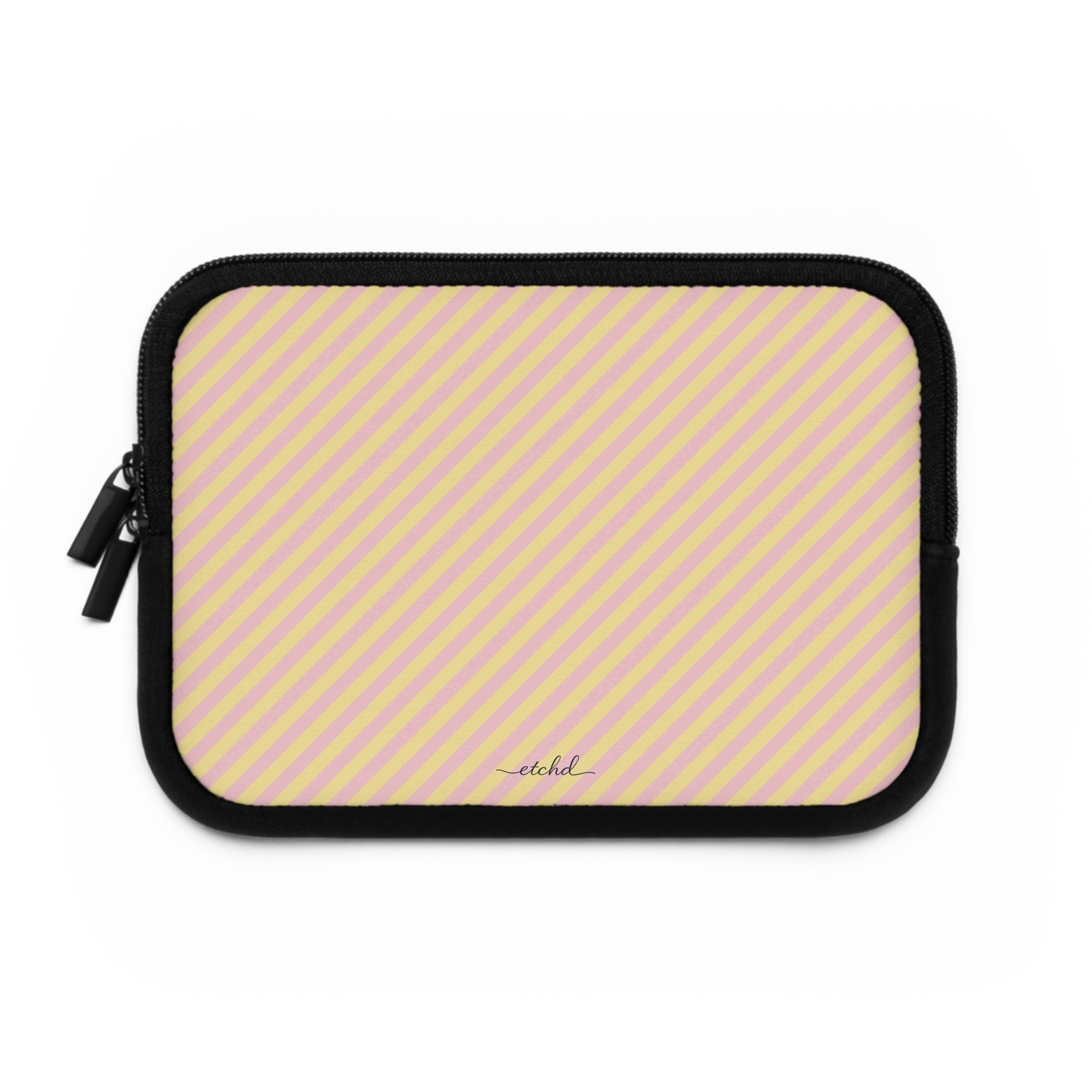 Pink And Butter Diagonal Laptop Sleeve by etchd, view 2