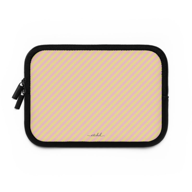 Pink And Butter Diagonal Laptop Sleeve by etchd, view 2