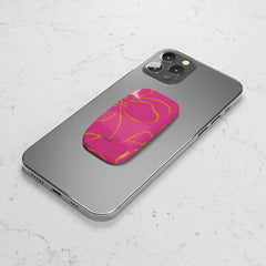 Pink & Orange Floral Click-On Phone Grip by etchd, view 5
