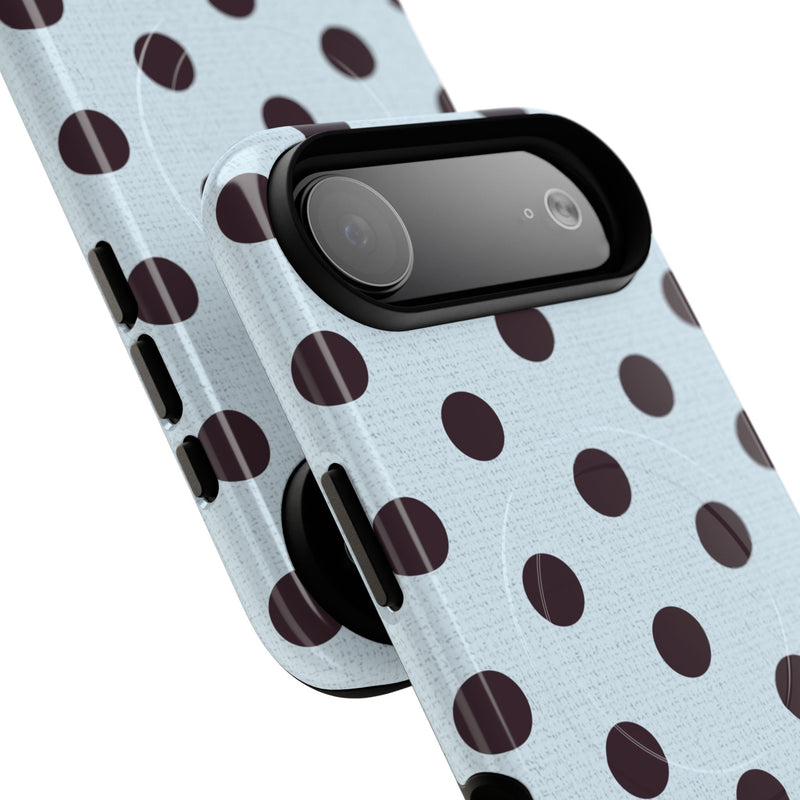 Plum And Blue Polka Dot Magnetic Phone Case-zoom-