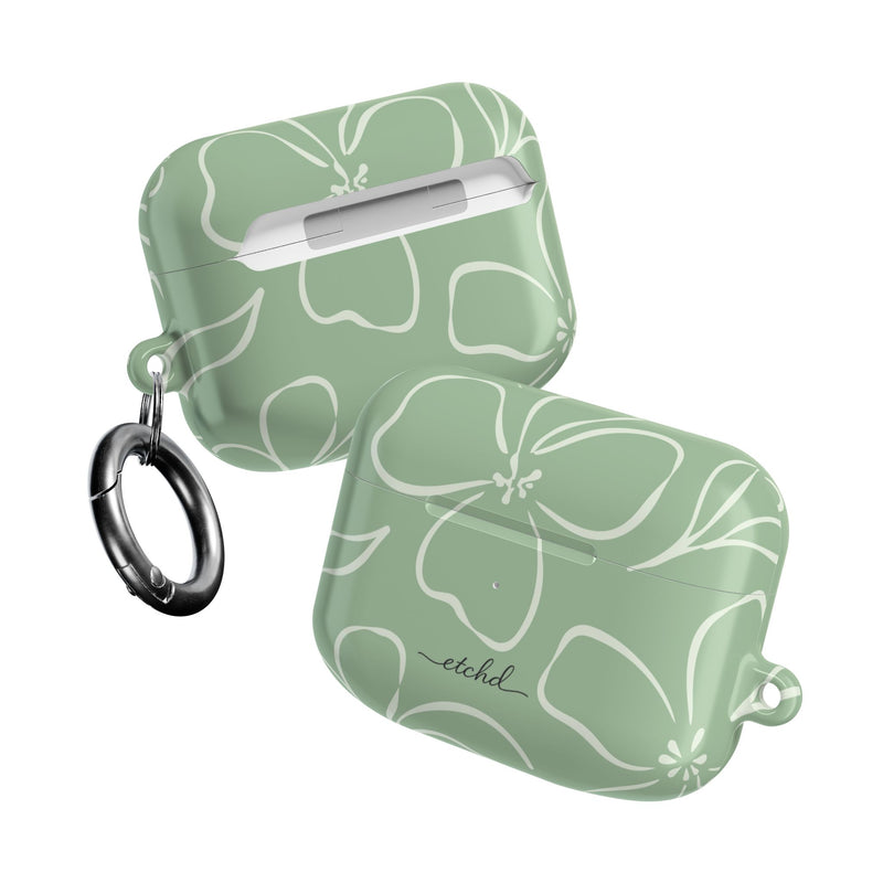 Sage & Cream Floral AirPod Case by etchd, view 10