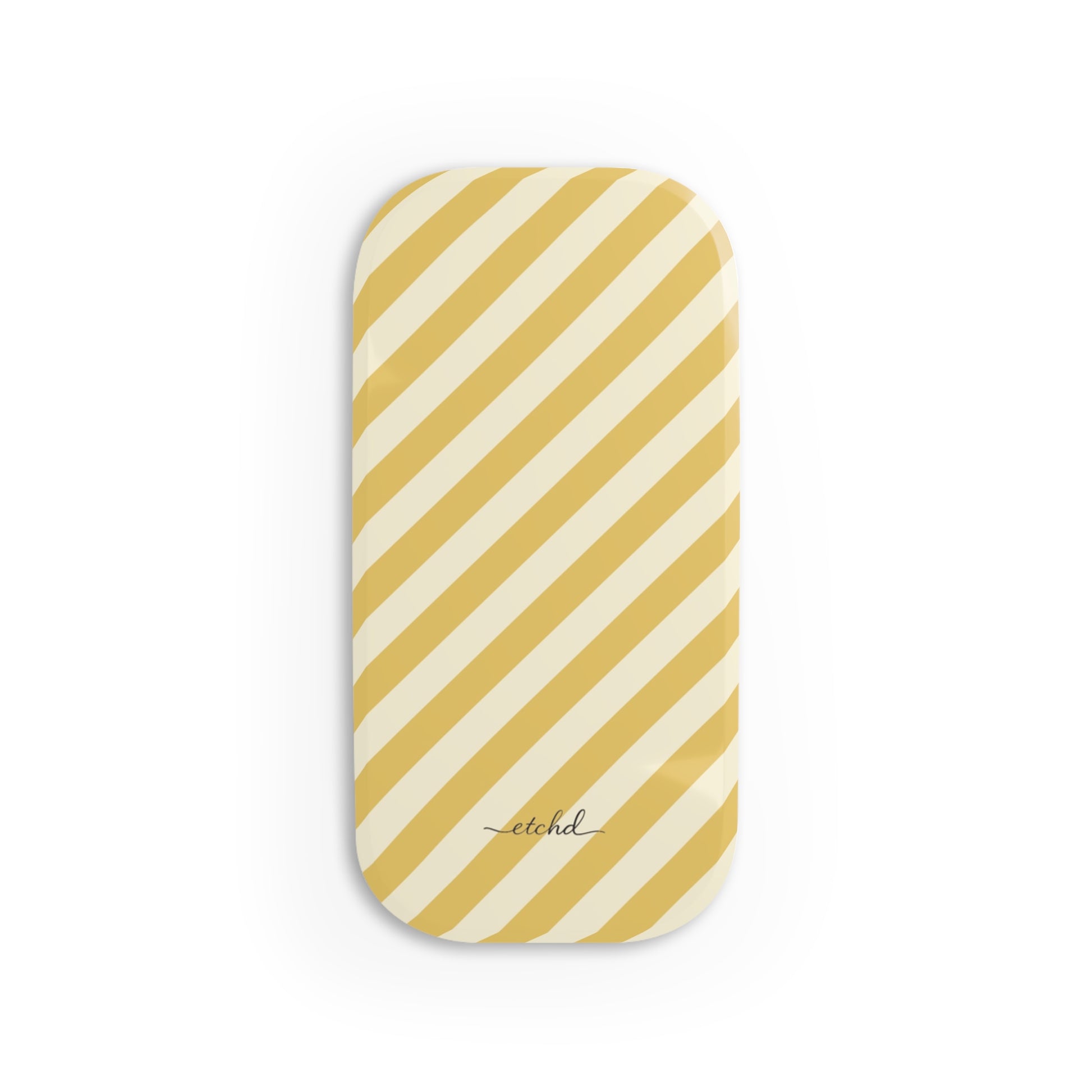 Butter & Cream Striped Diagonal Anello clip per telefono di etchd