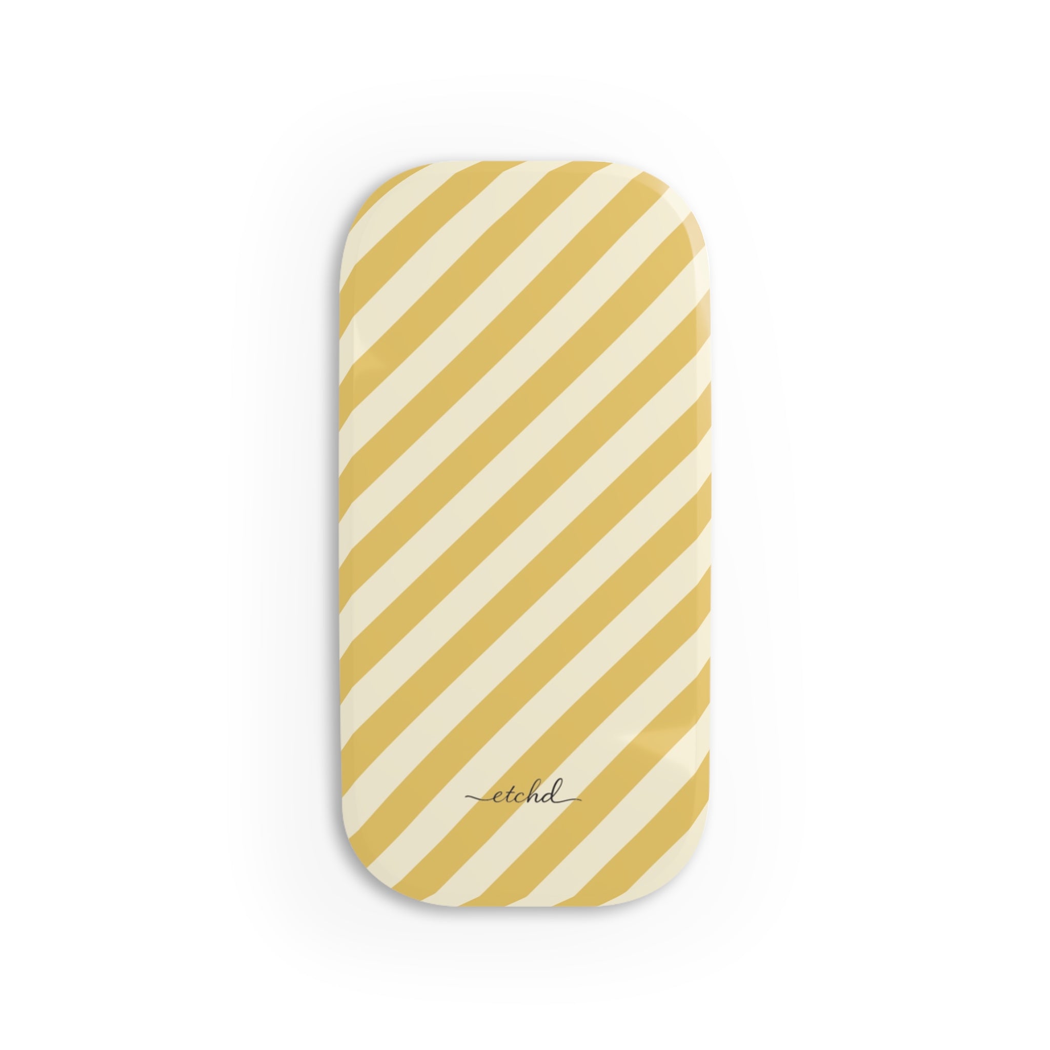 Butter & Cream Striped Diagonal Click-On Phone Grip by etchd
