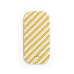 Butter & Cream Striped Diagonal Anello clip per telefono di etchd