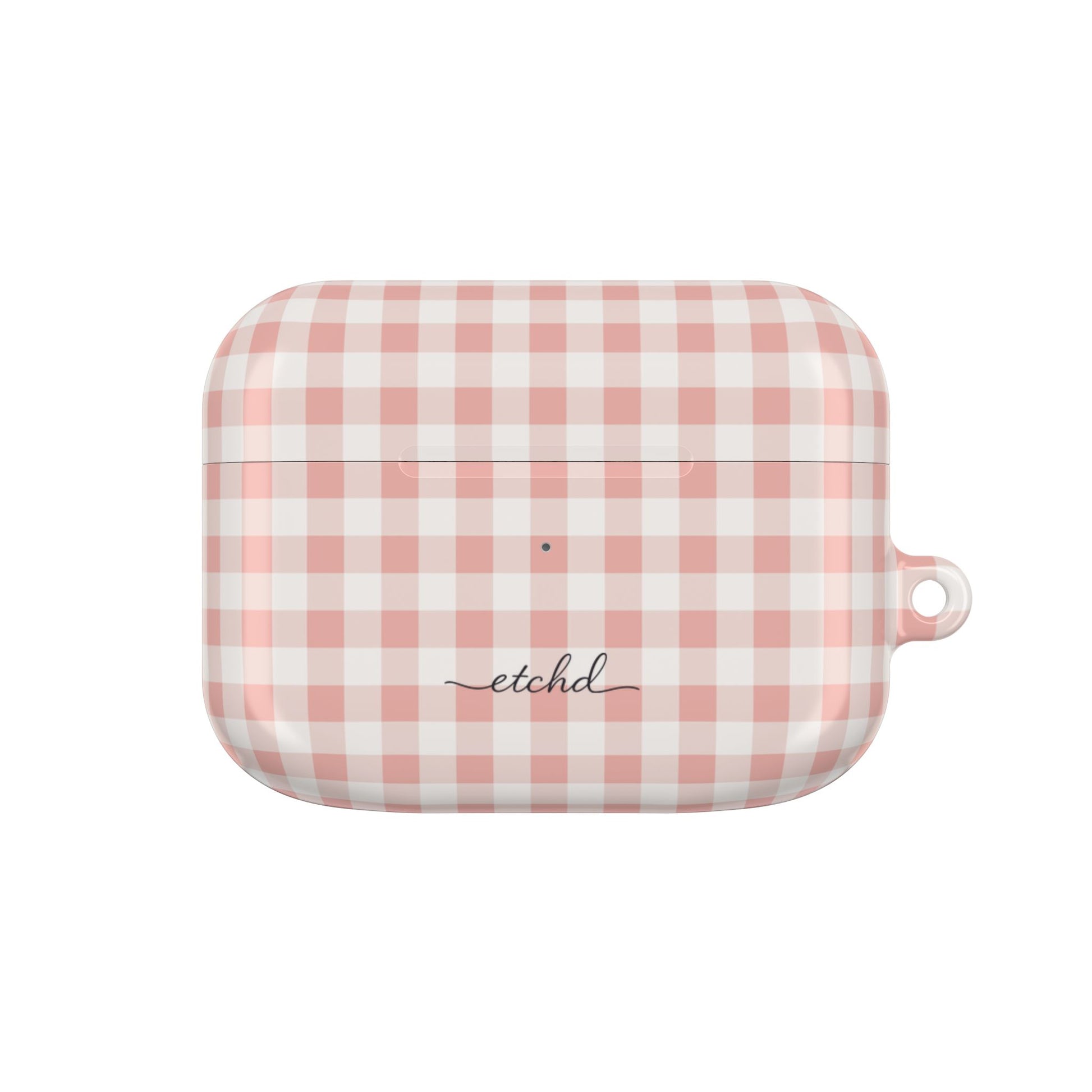 Blush & White Gingham Custodia per AirPods di etchd