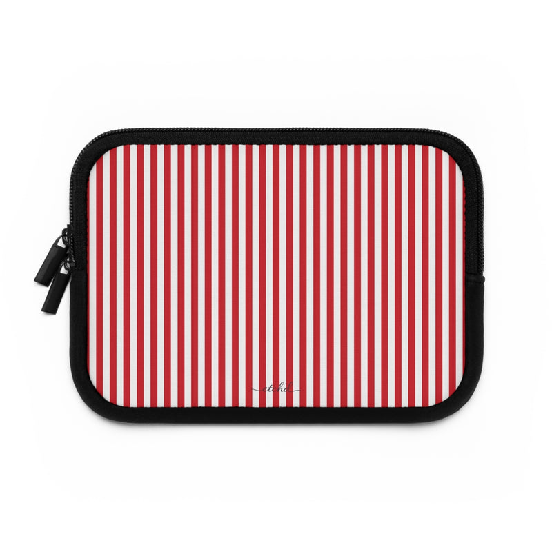 Classic Red & White Striped Custodia per laptop di etchd, vista 2