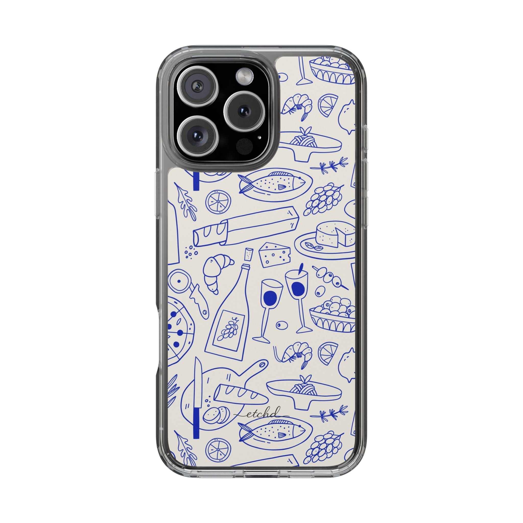 Food Pattern Clear Phone Case by etchd