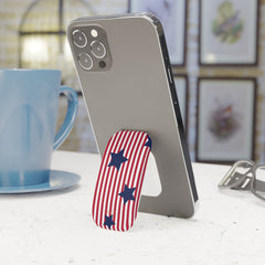 Red Stripes & Blue Stars Click-On Phone Grip by etchd, view 6