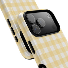 Butter & White Gingham Magnetic Phone Case by etchd, view 99
