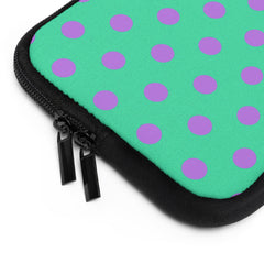 Lilac And Hypermint Polka Dot Laptop Sleeve by etchd, view 12