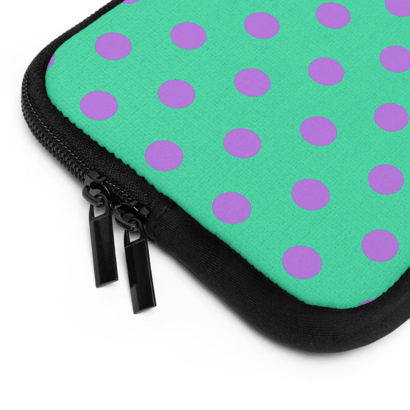 Lilac And Hypermint Polka Dot Laptop Sleeve by etchd, view 12