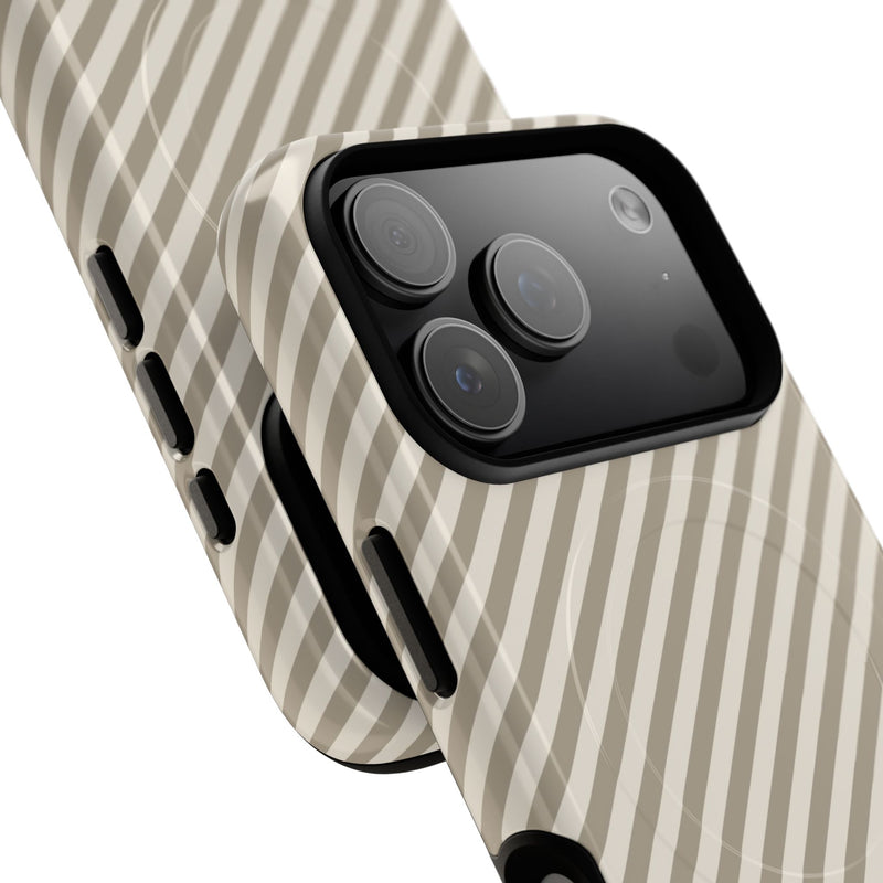 Neutral Striped Diagonal Magnetic Phone Case by etchd, view 99