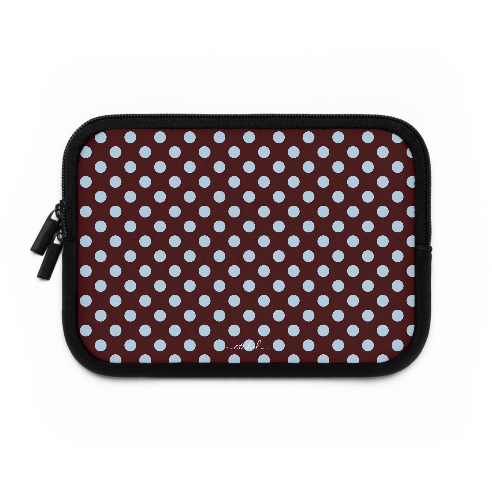 Cherry & Blue Polka Dot Laptop Sleeve by etchd, view 2