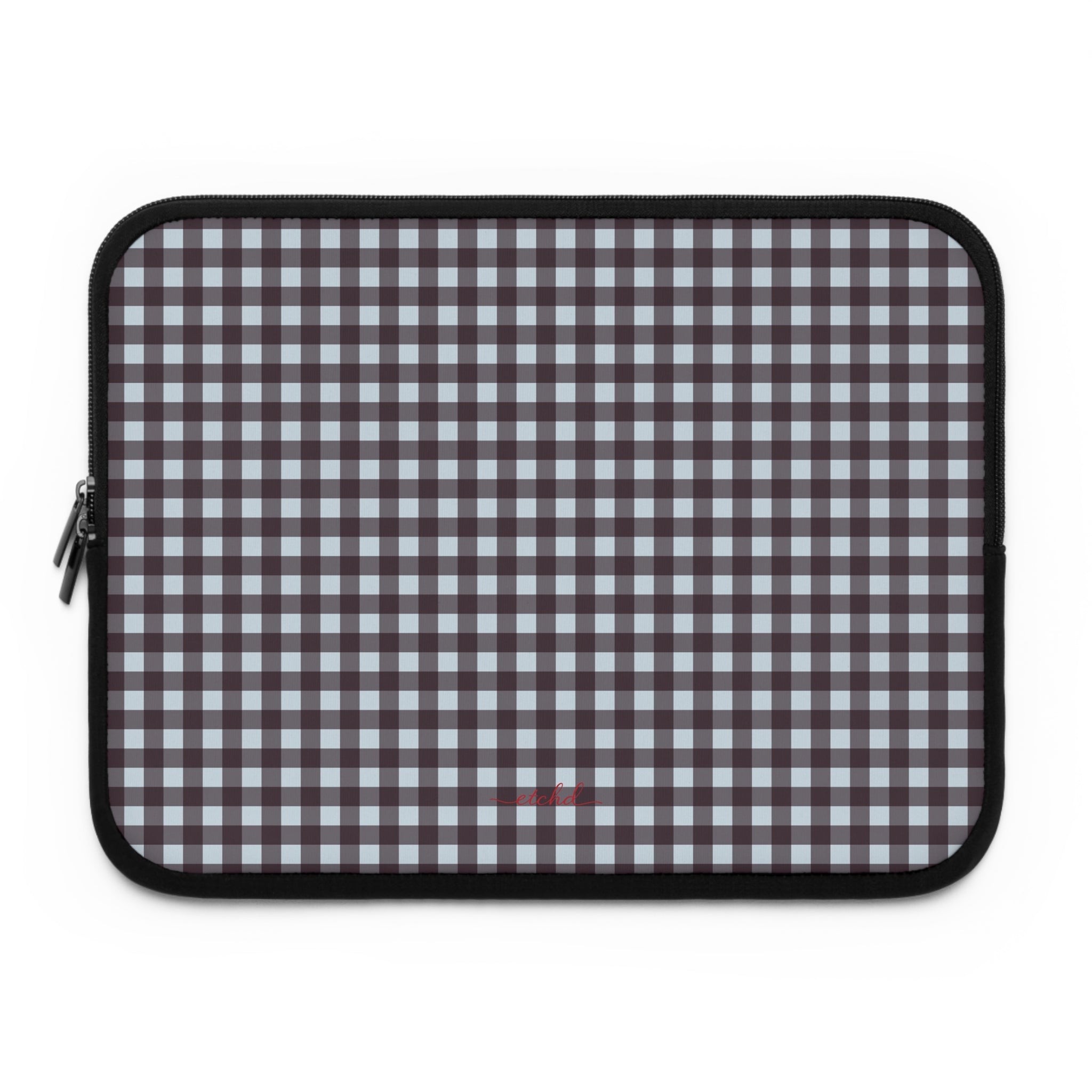 Blue & Plum Gingham Laptop Sleeve by etchd
