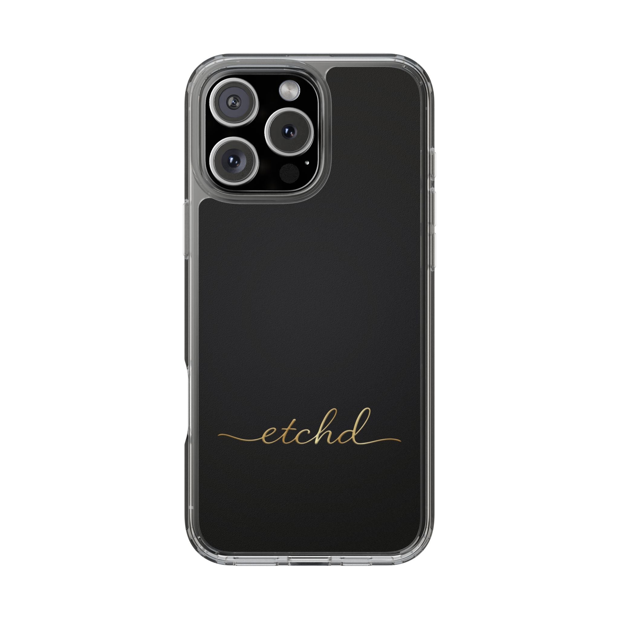 Etchd Signature Black Clear Phone Case by etchd