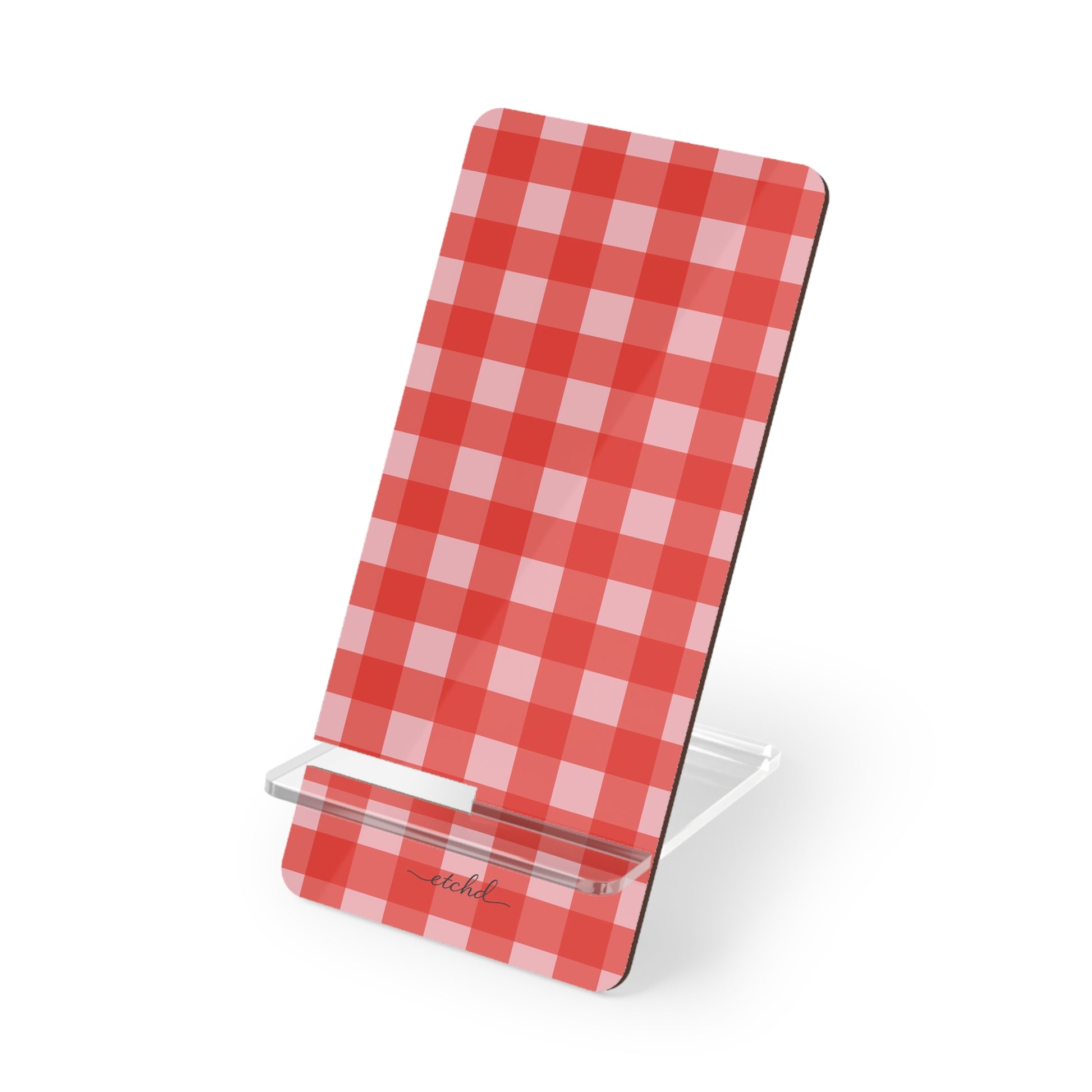Blush & Poppy Gingham Phone Stand by etchd