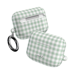 Sage & White Gingham AirPod Case by etchd, view 10