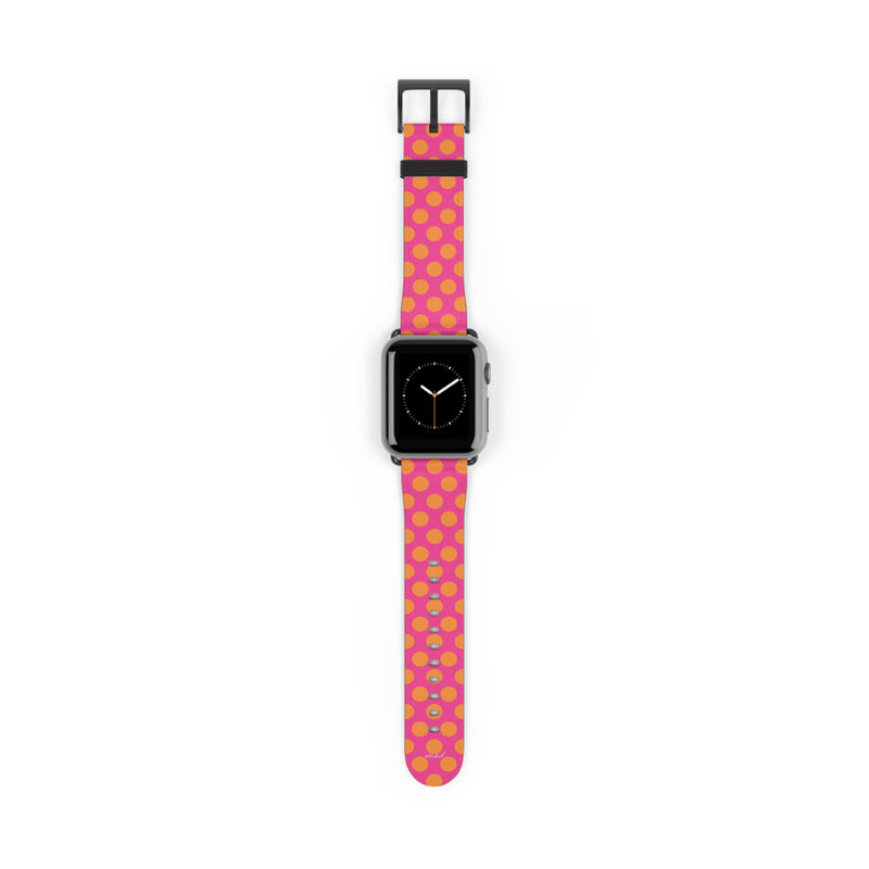 Orange And Pink Polka Dot Smartwatch Strap-zoom-