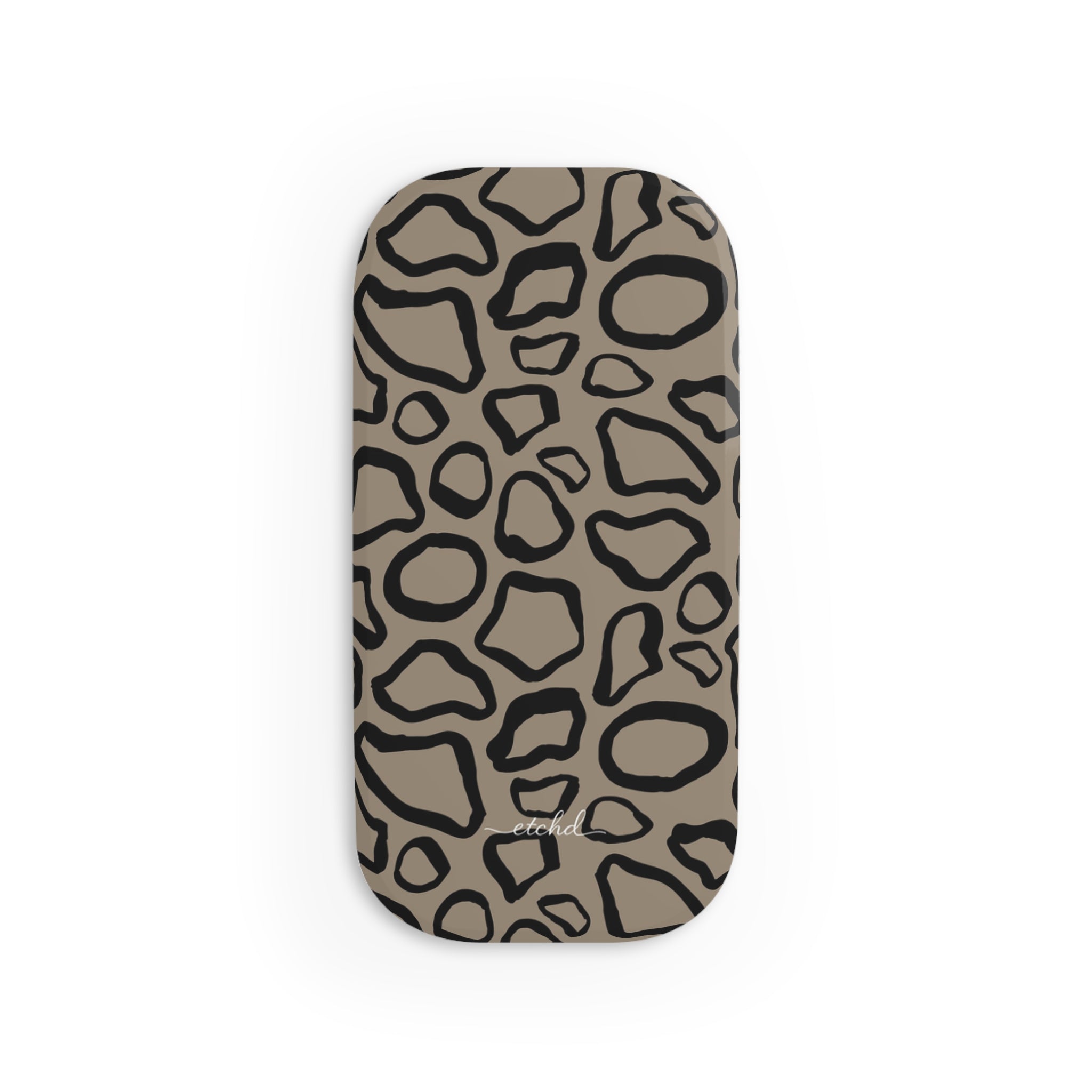 Abstract Print Taupe Click-On Phone Grip by etchd, view 2