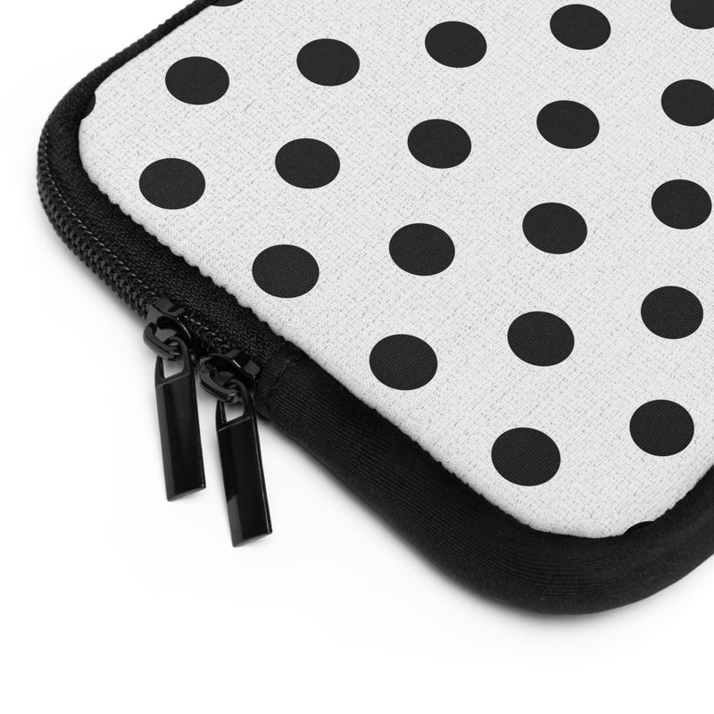 Black & White Polka Dot Laptop Sleeve by etchd, view 12